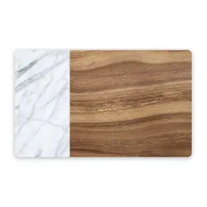 Acacia Wood & Carrara Marble Pet Placemat