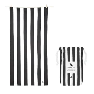 BLACK CABANA QUICK DRY BEACH TOWEL
