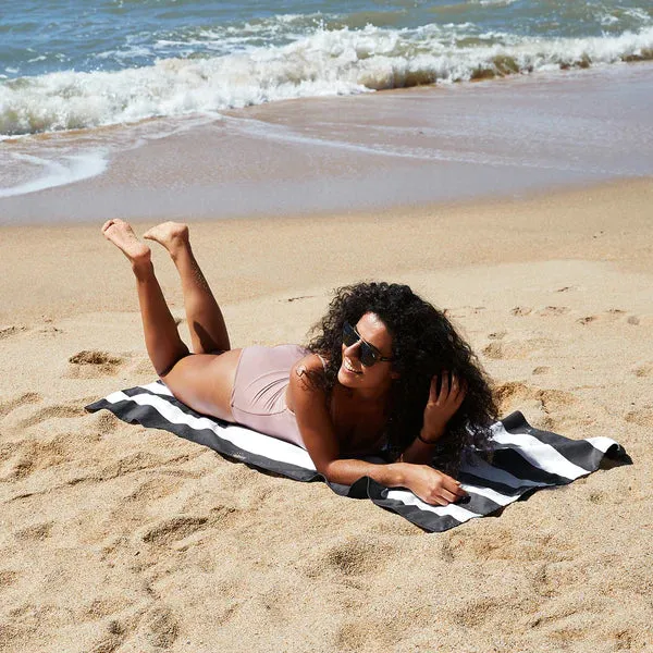 BLACK CABANA QUICK DRY BEACH TOWEL