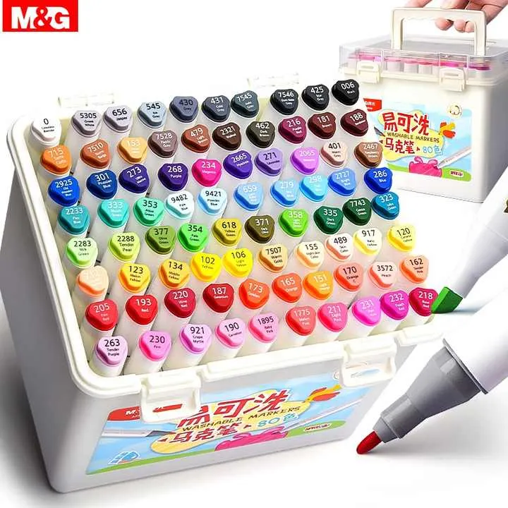 Color Double-End Easy-Clean-مجموعة أقلام رسم