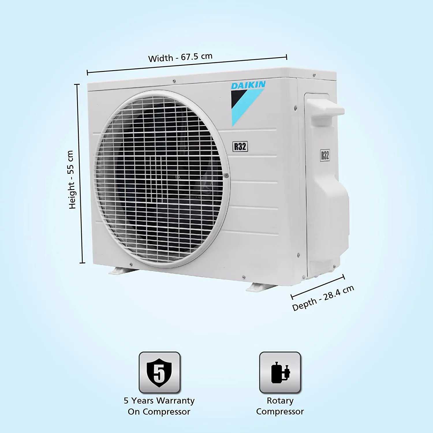 Daikin FTL35UV16 1 Ton 3 Star Split AC (Copper Condenser, Fixed Speed, PM2.5 Filter, Power Chill, White)