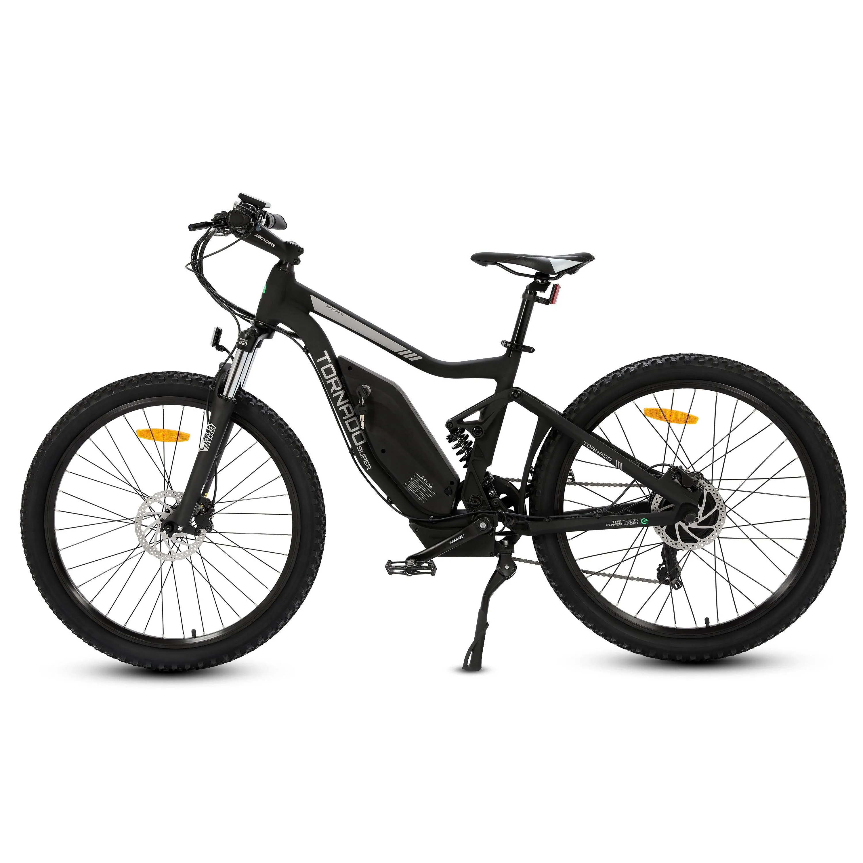 Ecotric Tornado Full Suspension Electric Bike - Matt Black