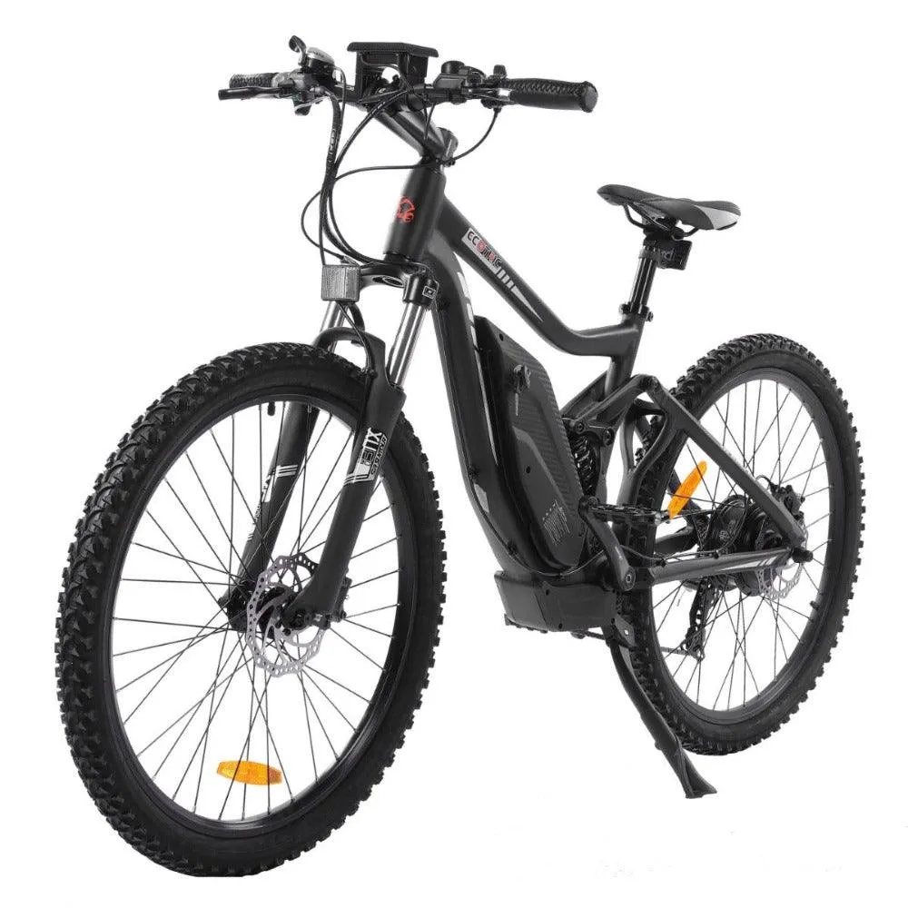 Ecotric Tornado Full Suspension Electric Bike - Matt Black