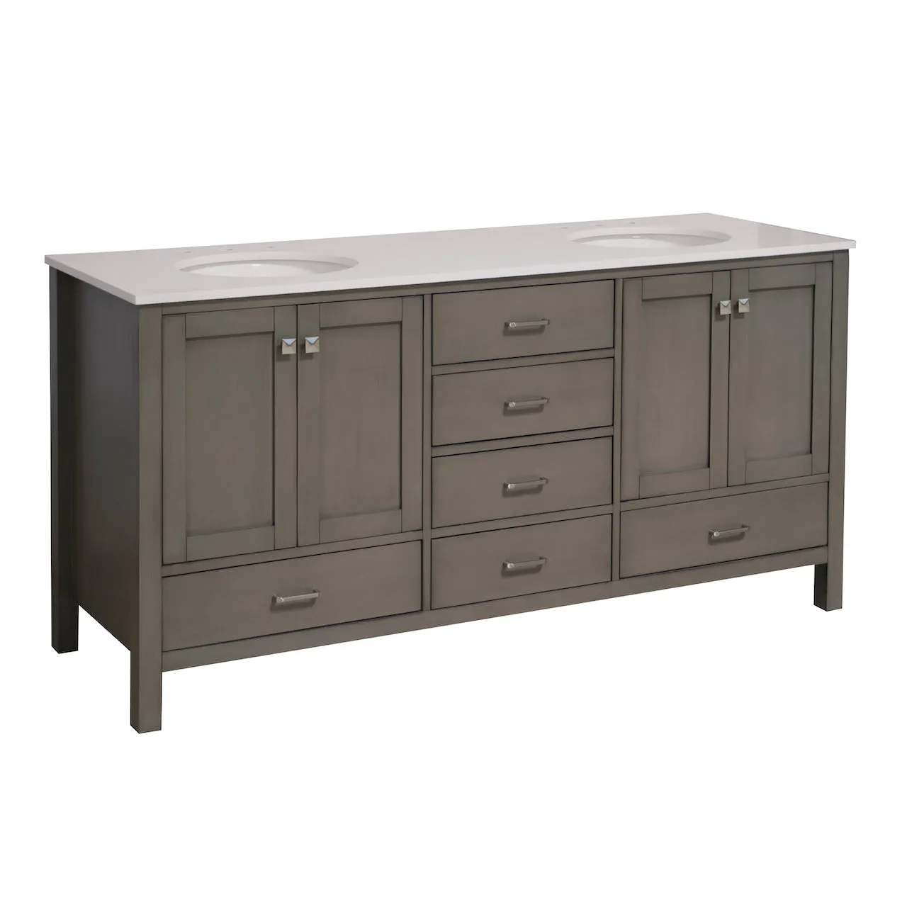 Horizon 72-inch Double Vanity with Engineered White Top