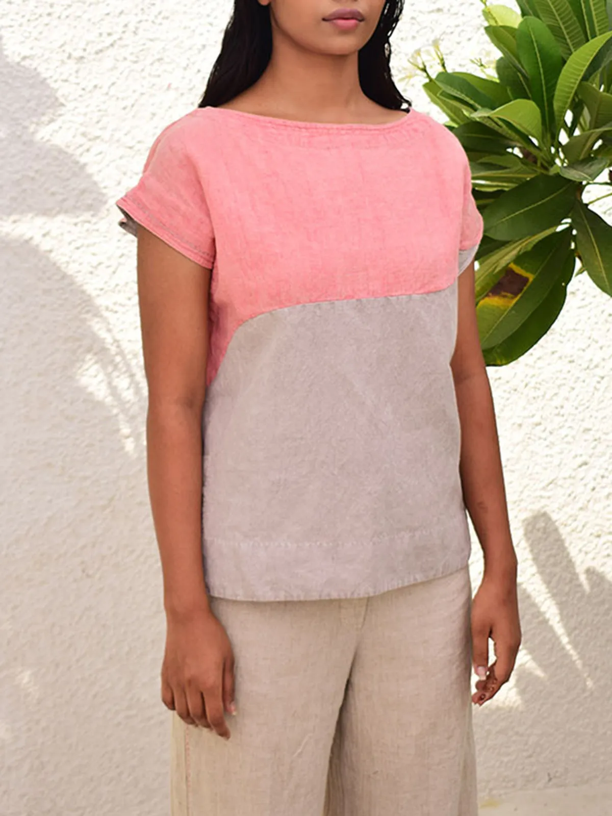 Linen Top Colour Block