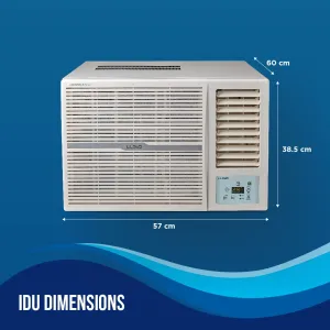 Lloyd GLW12C3XWSEW 1.0 Ton 3 Star Fixed Speed Window AC (Copper, White with Silver Deco Strip)
