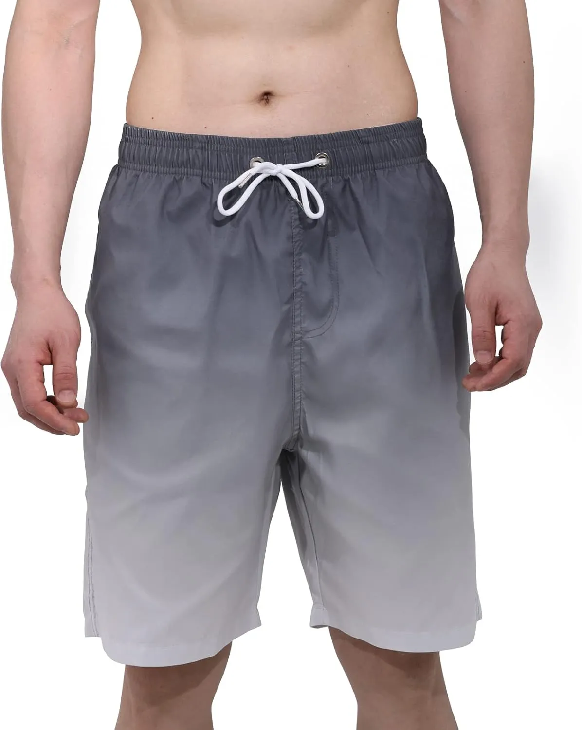 Mens Summer Beach Quick-Dry Board Shorts Color-Gradient Printed Swim Trunks