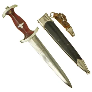 Original German Early WWII NSKK Dagger by Rare Maker Wilhelm Kober with Scabbard & Hanger