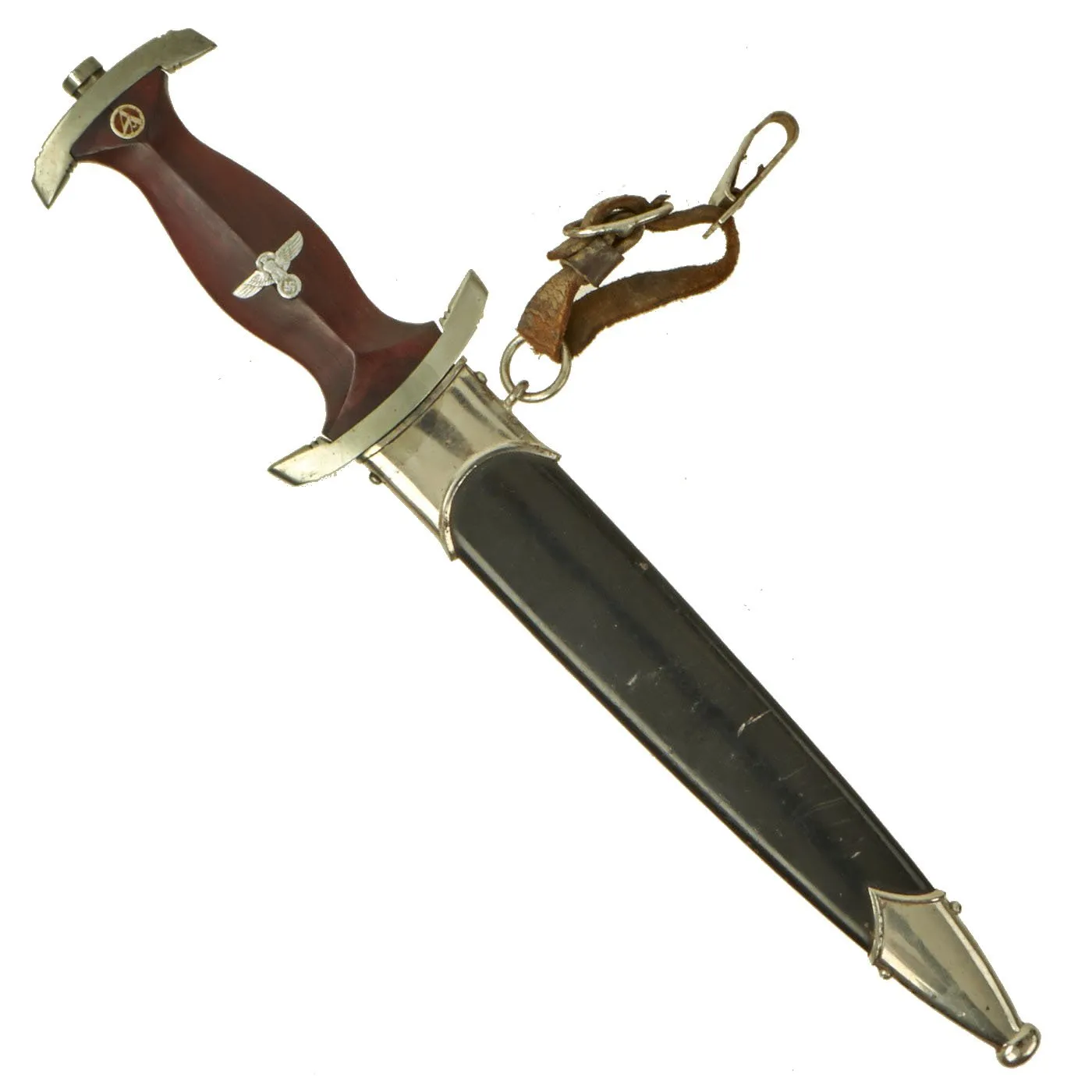 Original German Early WWII NSKK Dagger by Rare Maker Wilhelm Kober with Scabbard & Hanger