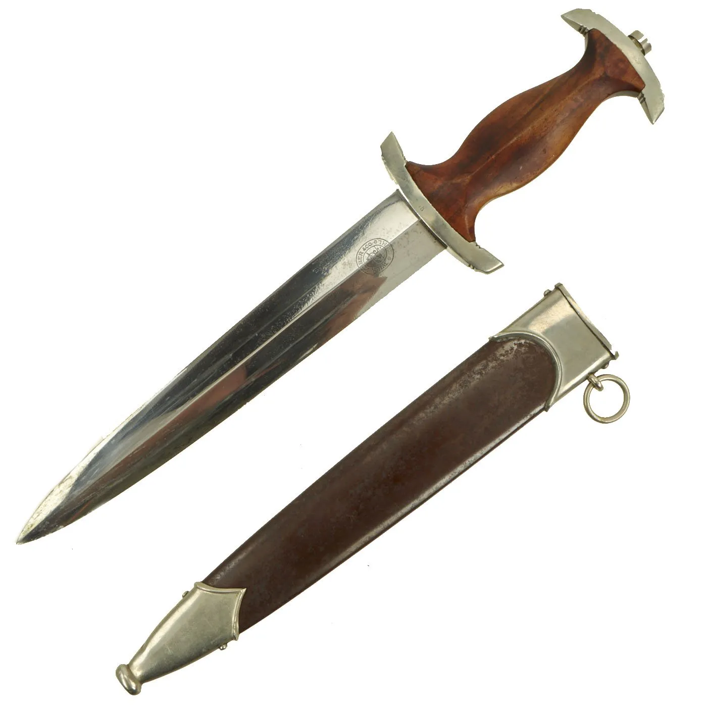 Original German Early WWII SA Dagger by Rare Maker Wilhelm Kober of Suhl with Scabbard