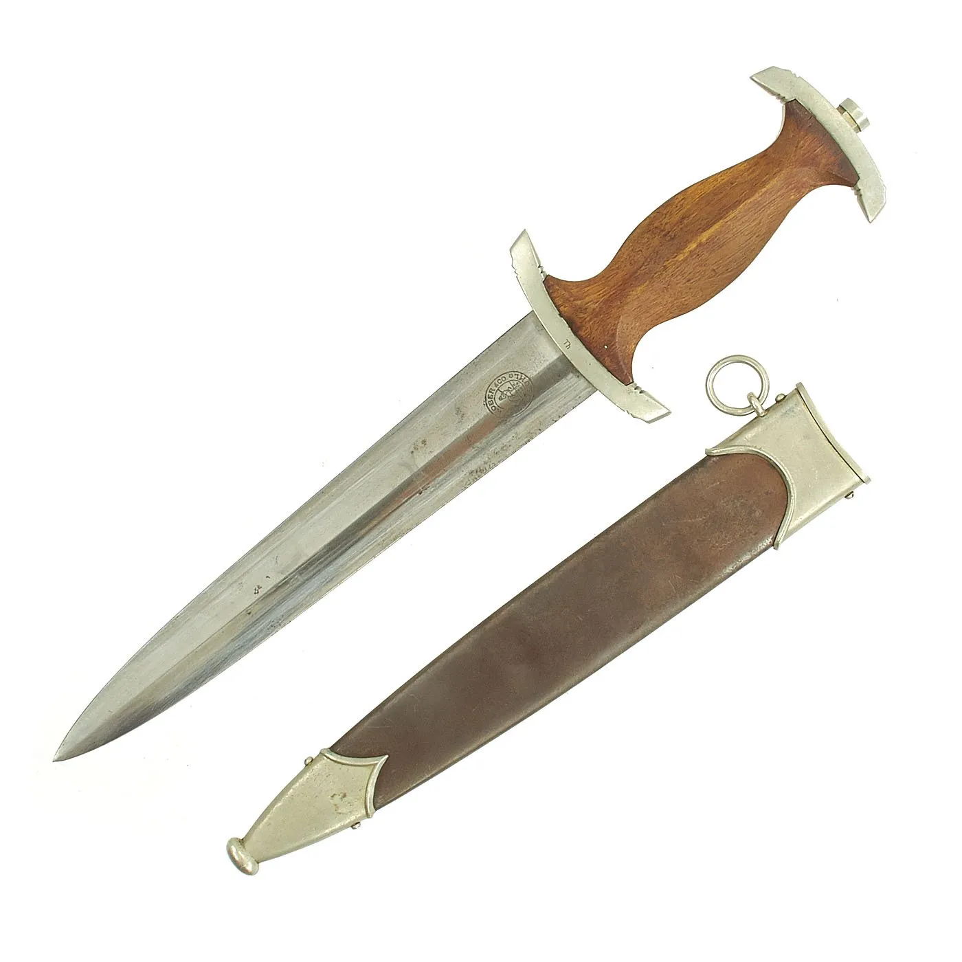 Original German Early WWII SA Dagger with Scabbard by Rare Maker Wilhelm Kober & Co. of Suhl