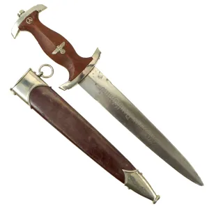 Original German WWII Transitional SA Dagger by Rare Maker Wilhelm Kober of Suhl with Scabbard