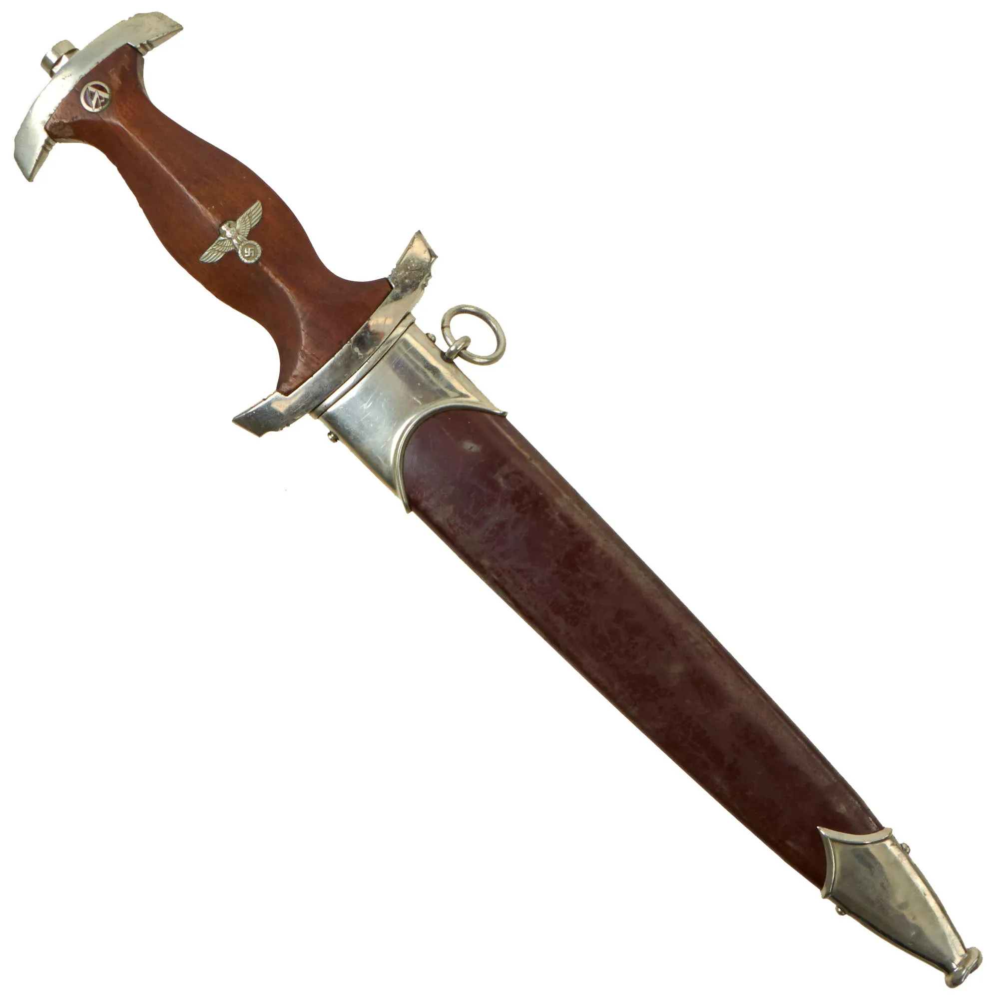 Original German WWII Transitional SA Dagger by Rare Maker Wilhelm Kober of Suhl with Scabbard