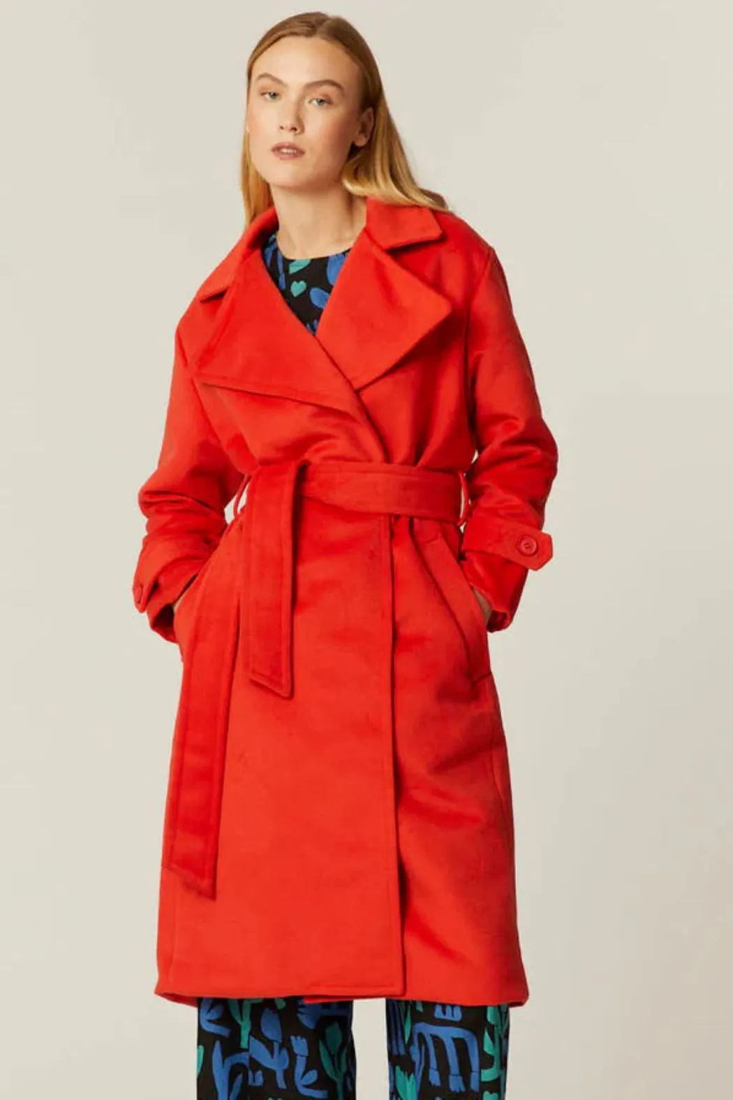 Pepaloves Abrigo Cruzado Coat - Rojo