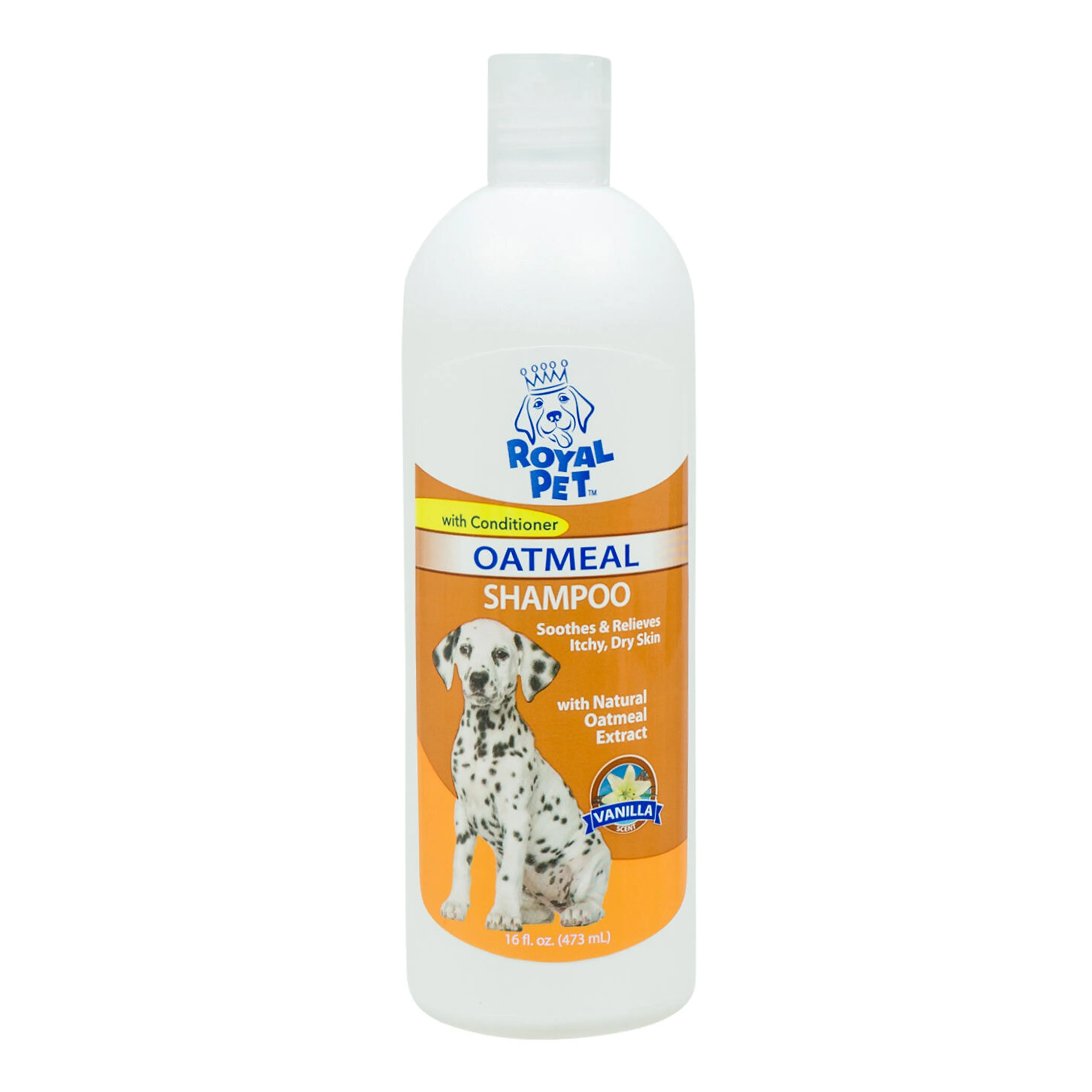 Pet Dogs Natural Shampoo Oatmeal Vanilla Odor Eliminator Dry Itching Skin 16 oz