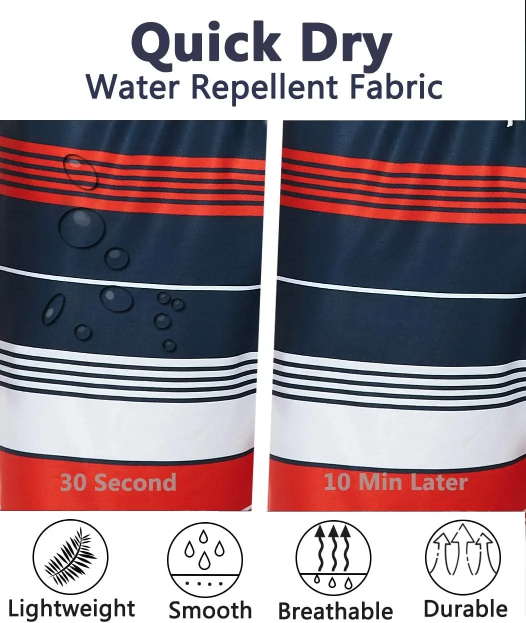 SILKWORLD Mens Swimming Shorts Quick Dry Beach Trunks Swimwear with Mesh Lining