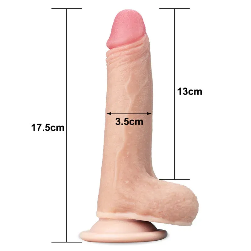 Sliding Skin Dual Layer Dong -  17.8 cm (7'') Dong with Flexible Skin