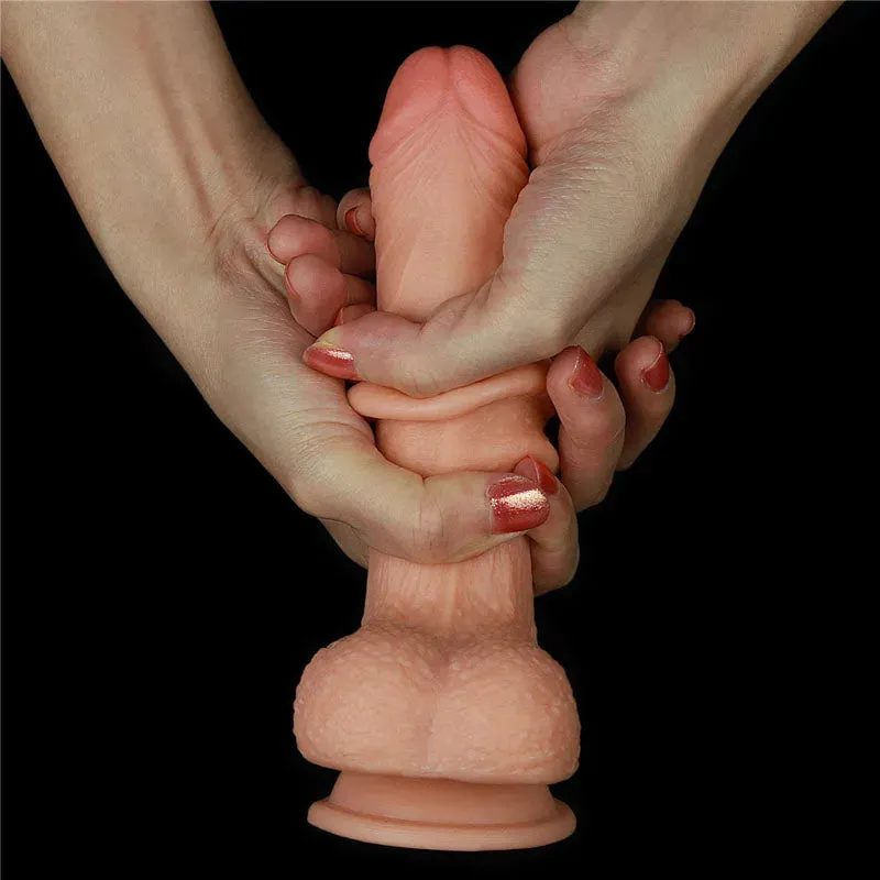 Sliding Skin Dual Layer Dong -  17.8 cm (7'') Dong with Flexible Skin